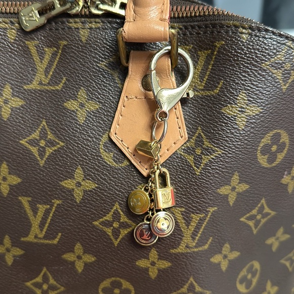 AUTH Louis Vuitton Keychain Bag Charm Padlock Gold Brown - Picture 9 of 10